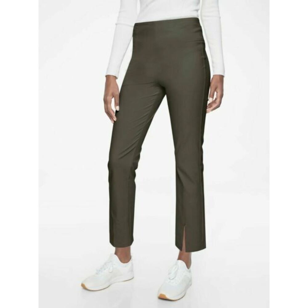 Womens Athleta 6 Olive Green New Pants Wander Slim Straight Crop Hike Travel
